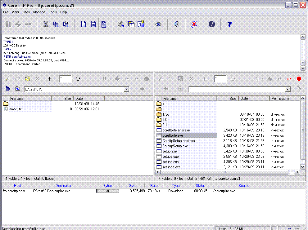 Screenshot for Core FTP Pro 2.2.1871